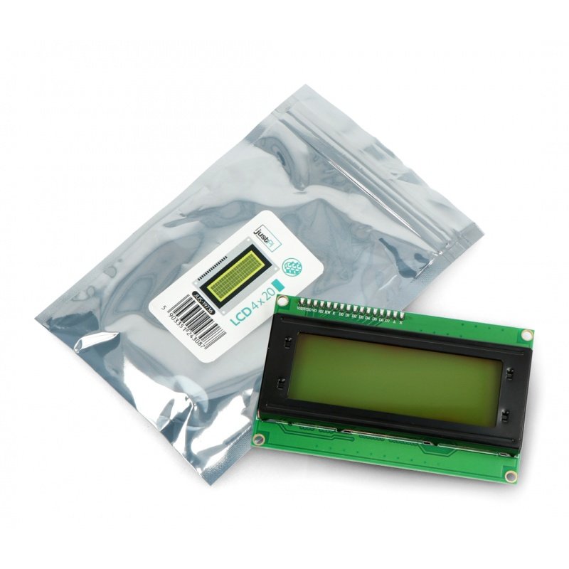 LCD-Display 4x20 Zeichen grün mit Anschlüssen - justPi