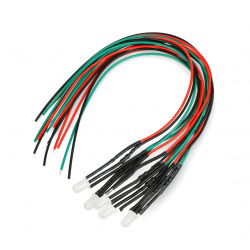 5mm 12V LED mit einem Widerstand und einem Draht - zweifarbig rot /...