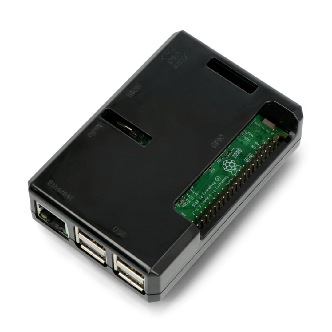 Raspberry Pi Model 3B+ / 3B / 2B Cube Gehäuse – schwarz
