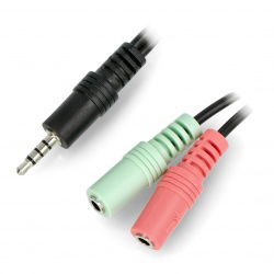 Adapter 4-poliger Klinkenstecker 3,5 mm - 2x Klinkenbuchse 3,5