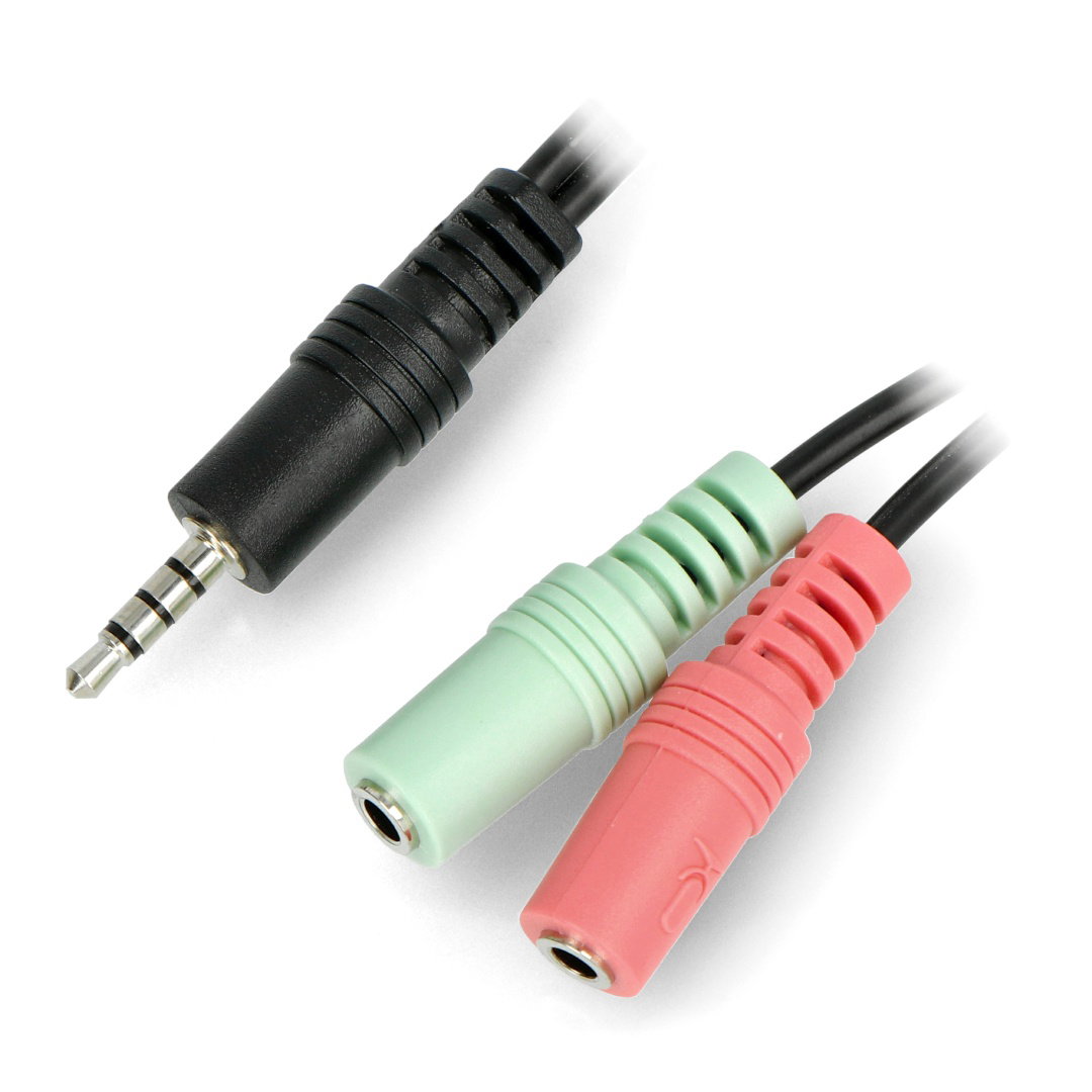 Adapter 4-poliger Klinkenstecker 3,5 mm - 2x Klinkenbuchse 3,5