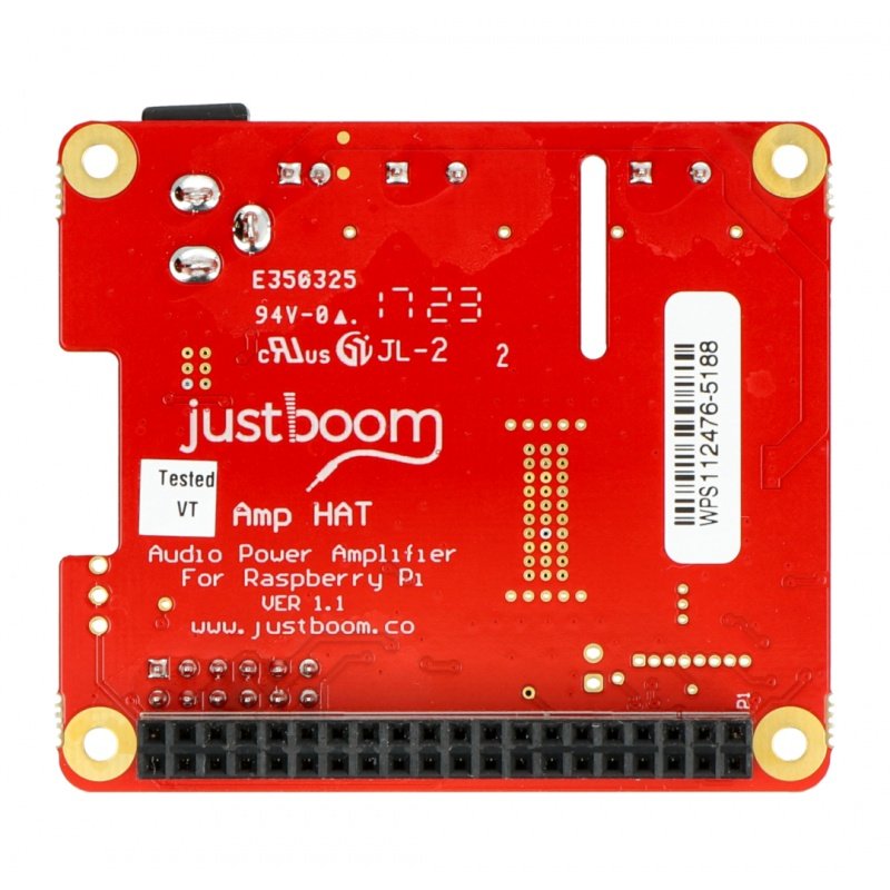 JustBoom Amp Hat - Verstärker der Klasse D 2x55W für Raspberry