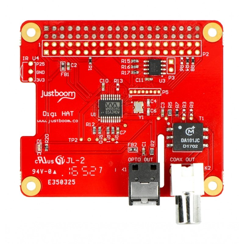 JustBoom Digi Hat - Soundkarte für Raspberry Pi 3/2 / B+