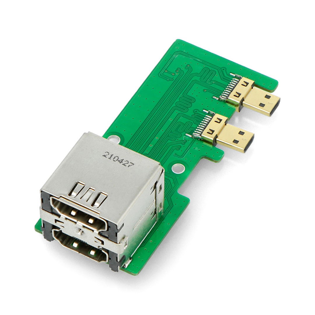 Platine mit microHDMI - HDMI Adapter - für Raspberry Pi 4B -