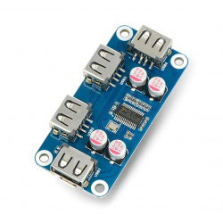 USB Hub Hat (B) - Hub mit 4 Ports - Overlay für Raspberry Pi 4B / 3B + / 3B / Zero - Waveshare 20317