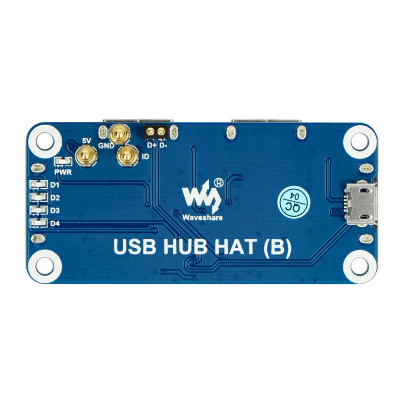 USB Hub Hat (B) - Hub mit 4 Ports - Overlay für Raspberry Pi 4B