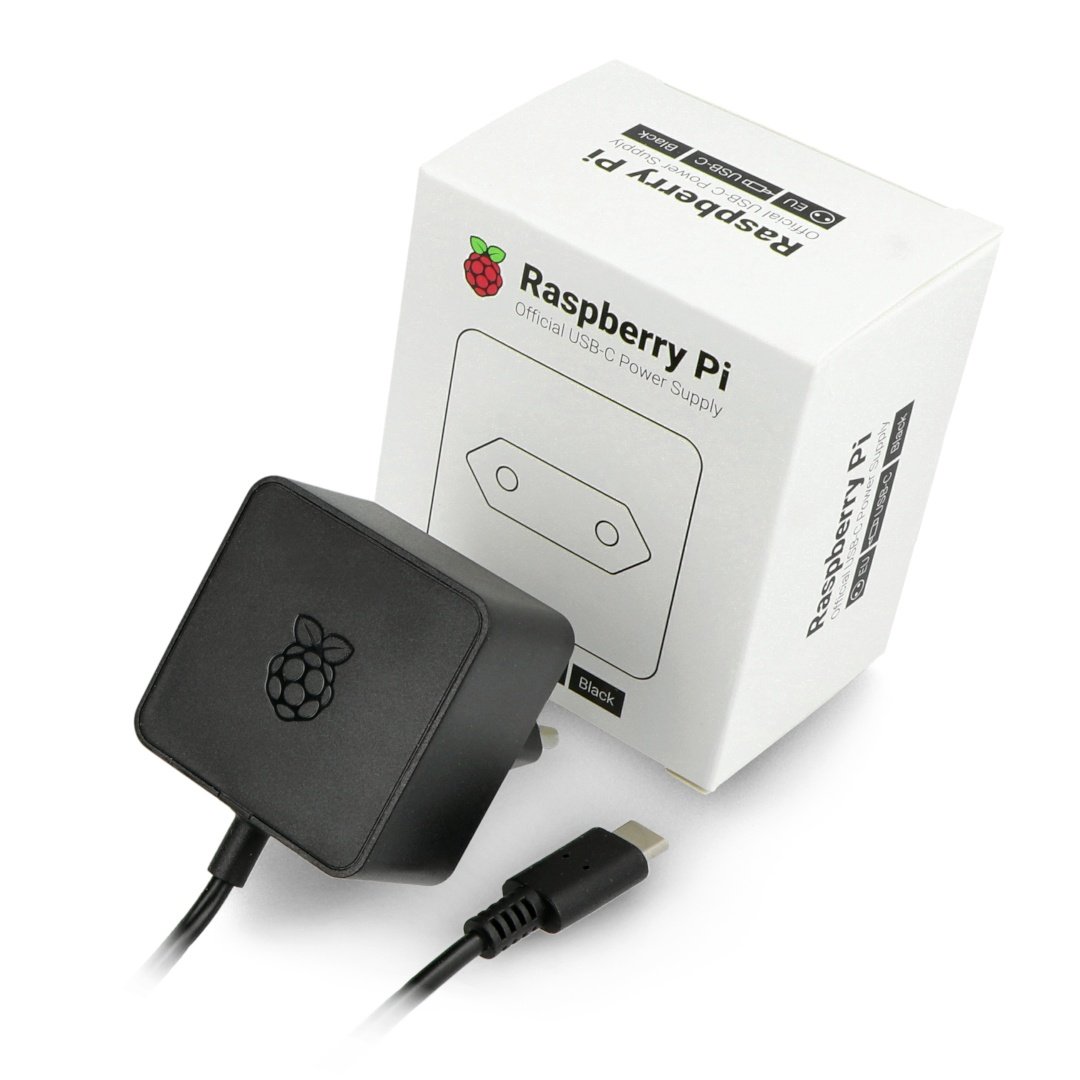 USB C 5.1V / 3A Netzteil für Raspberry Pi 4, original - schwarz
