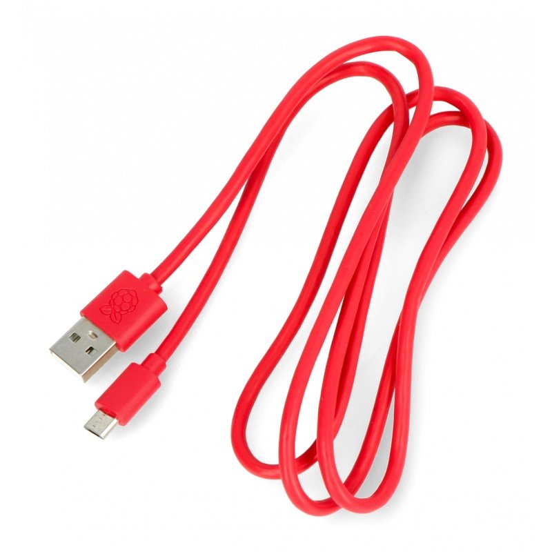 MicroUSB B - A Kabel für Raspberry Pi - 1m - rot