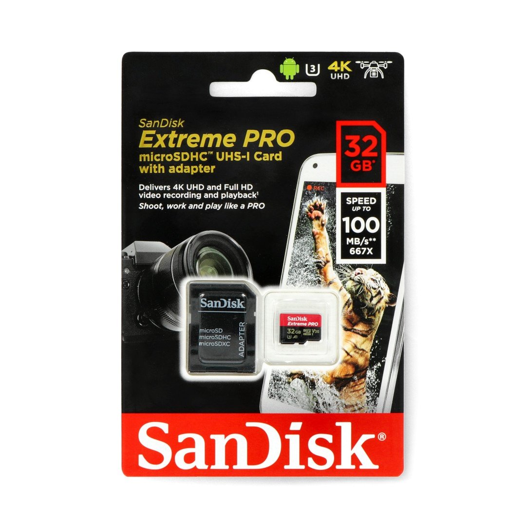 SanDisk Extreme Pro 667x microSD-Speicherkarte 32GB 100MB/s