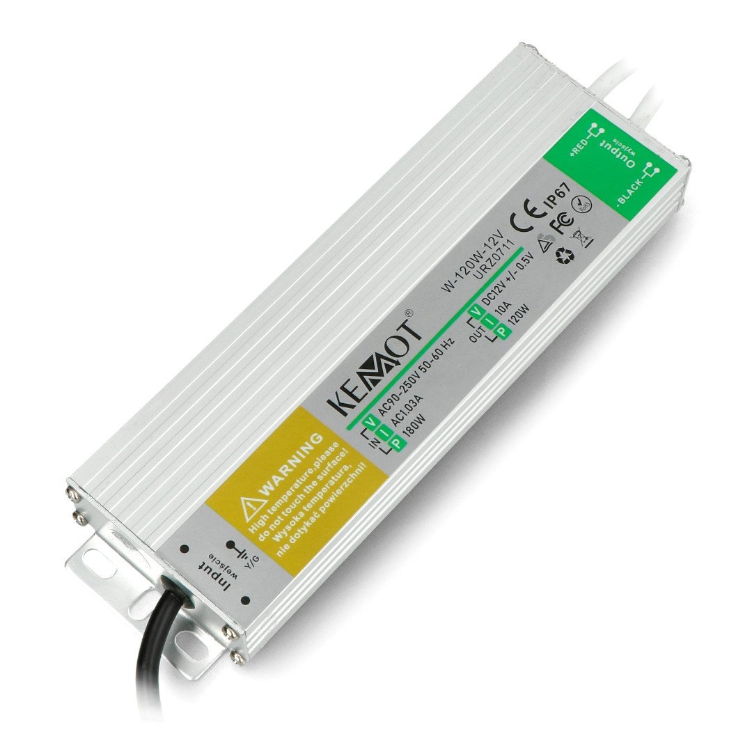 W-120W-12V Netzteil für LED-Streifen und Streifen wasserdicht IP67 - 12V /  10A / 120W - URZ0711