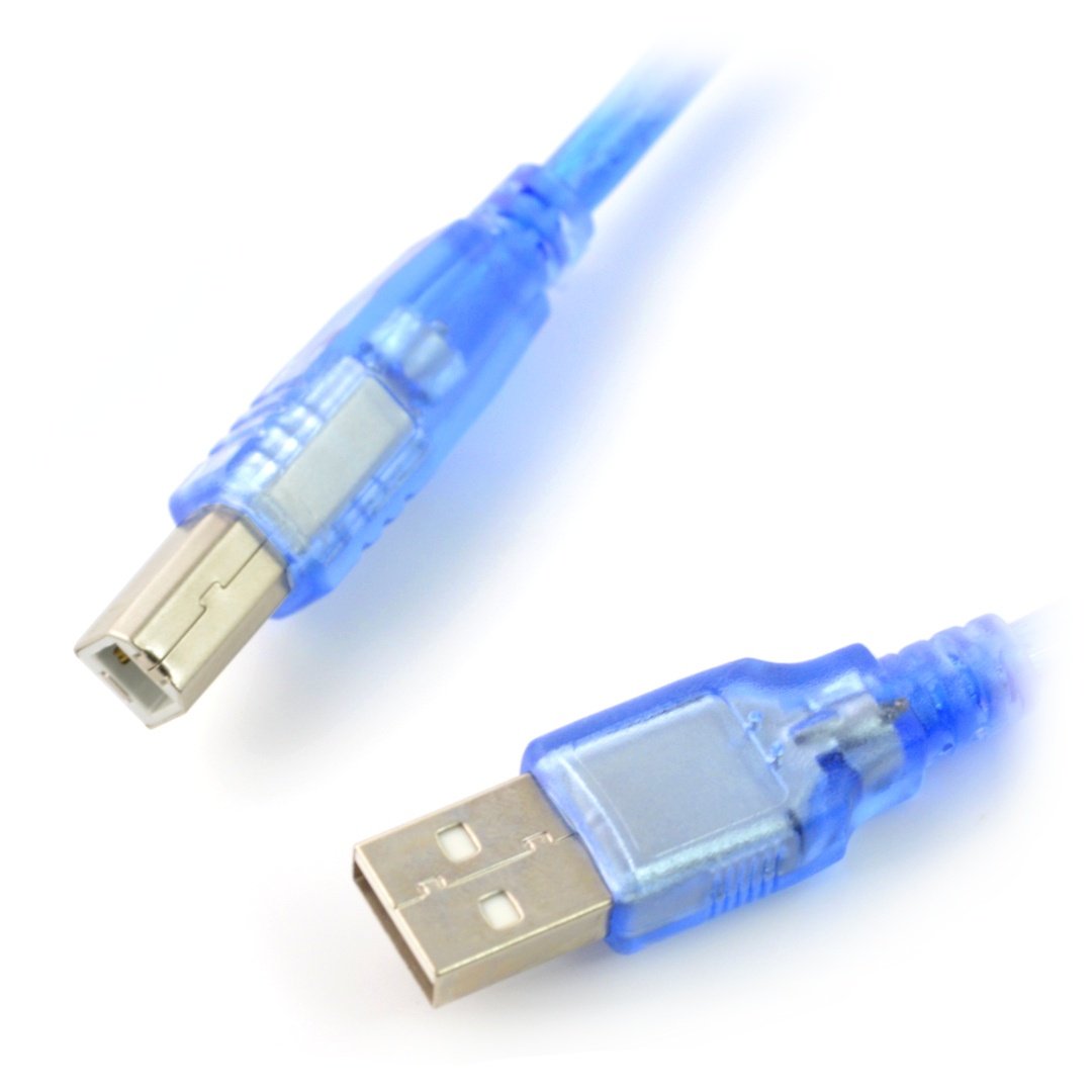 USB-Kabel A - B - 30 cm - blau