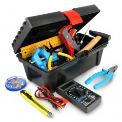 Werkzeugkasten mit Ausrüstung - eine Reihe von Werkzeugen für