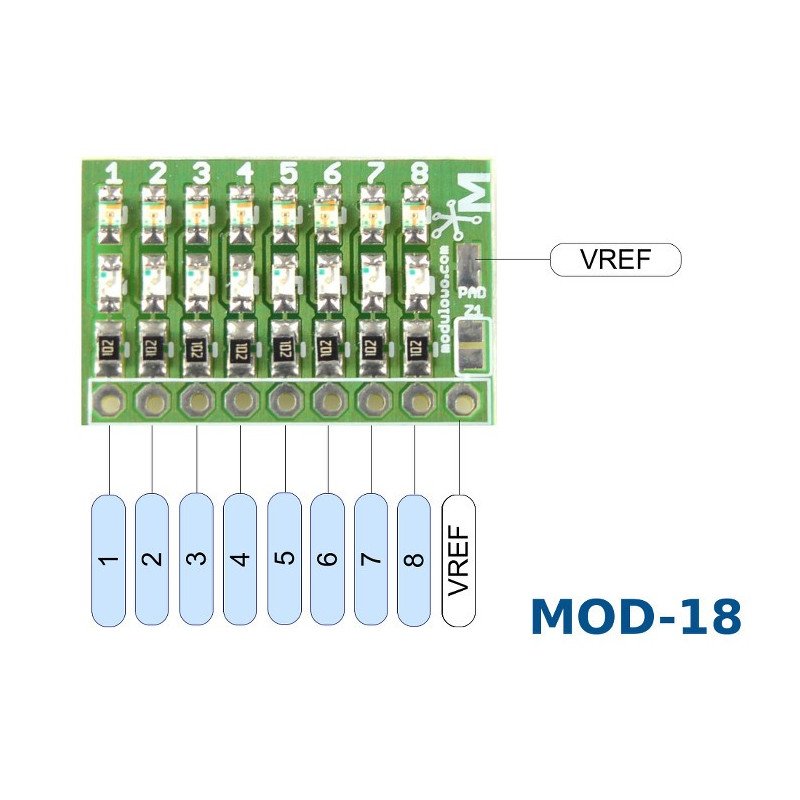 8-Kanal-2-Wege-LED-Logiktester - MOD-18