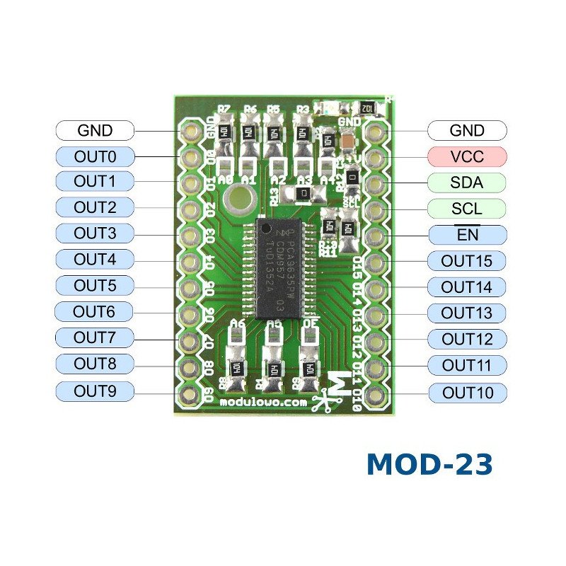 16-Kanal-PWM-I2C-LED-Treiber - MOD-23