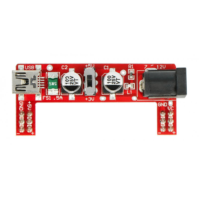 Stromversorgungsmodul für Steckplatinen MB102 - 3,3 V / 5 V -