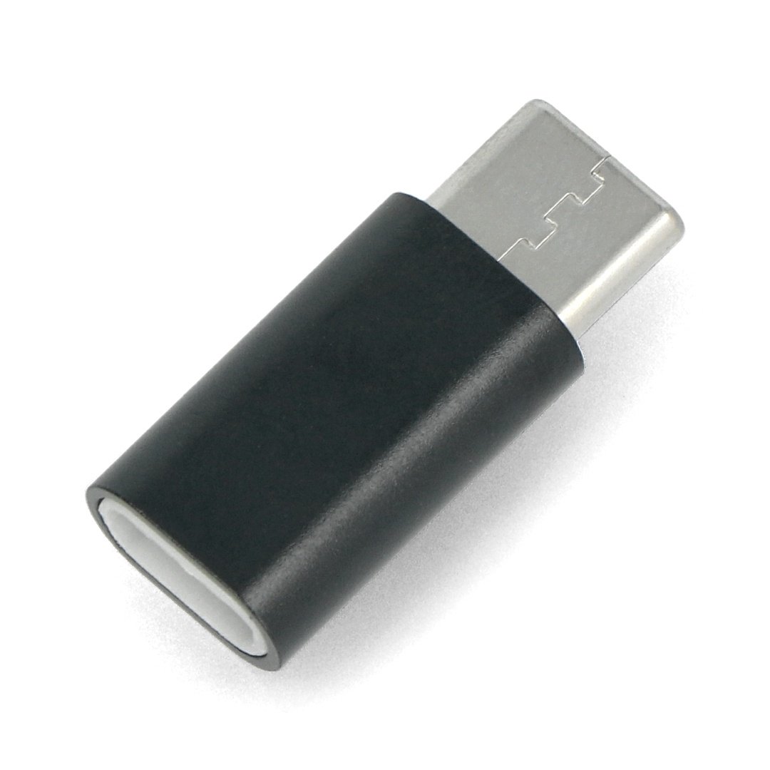 Adapter microUSB-Buchse - USB-Typ-C-Stecker - schwarz