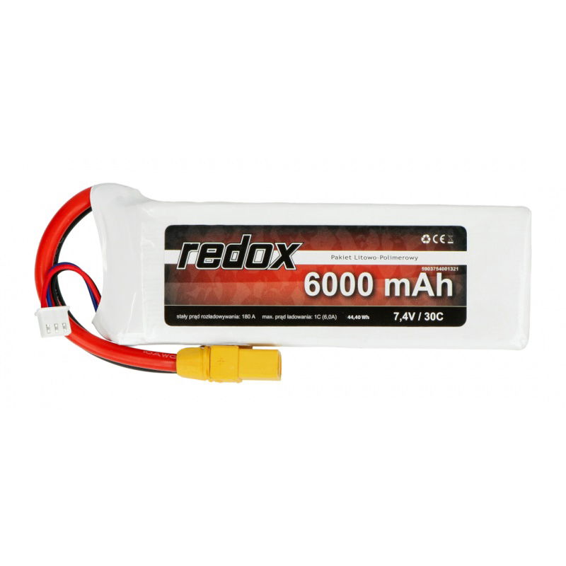 Li-Pol Redox 6000mAh 30C 2S 7,4V Paket