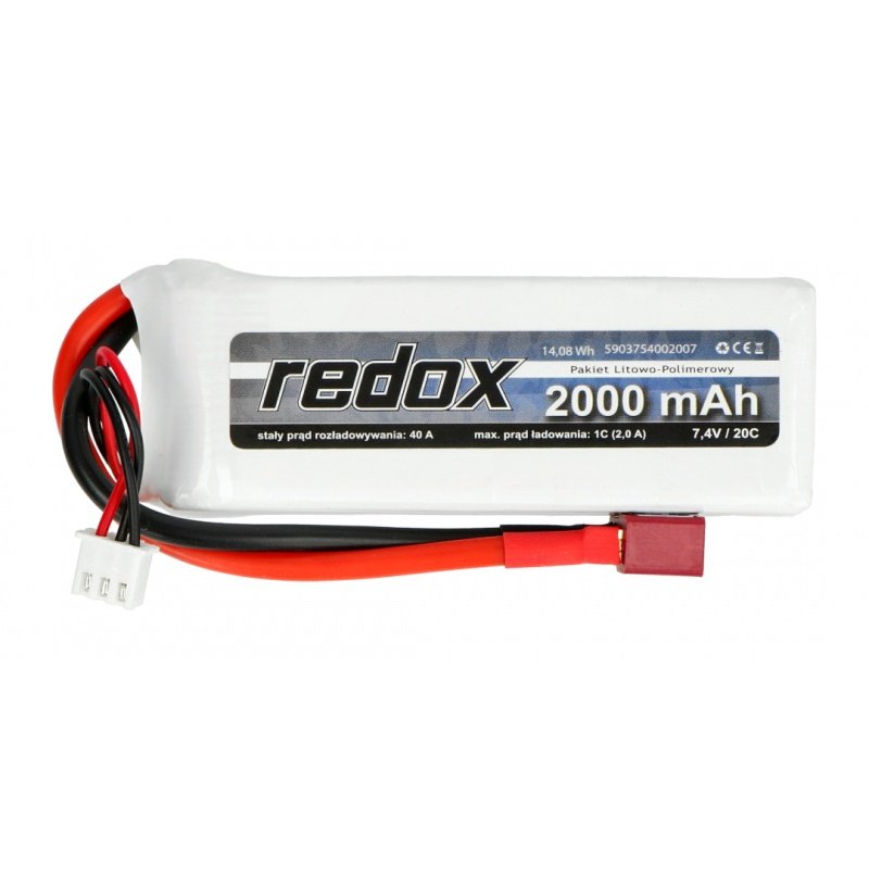 Li-Pol Redox 2000mAh 20C 2S 7,4V Paket
