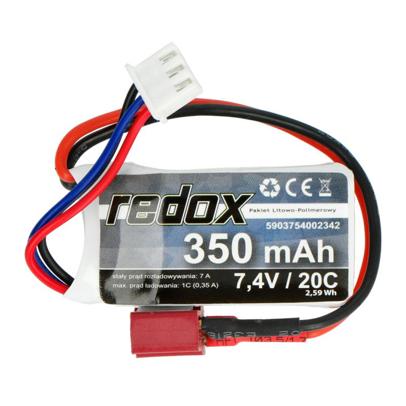 Li-Pol Redox 350mAh 20C 2S 7,4V Paket