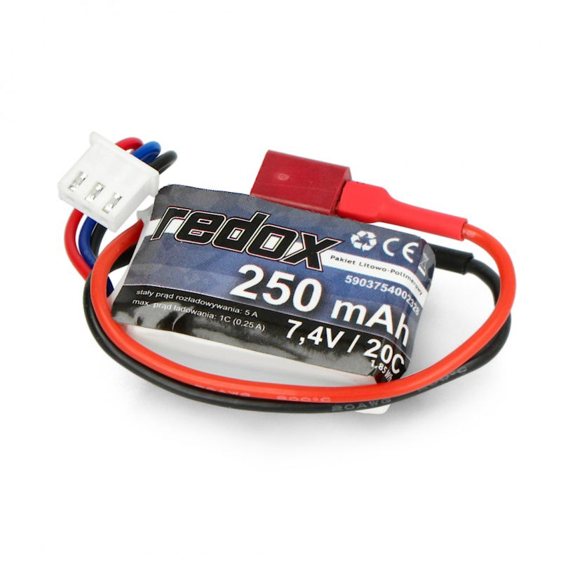 Li-Pol Redox 250mAh 20C 2S 7,4V Paket