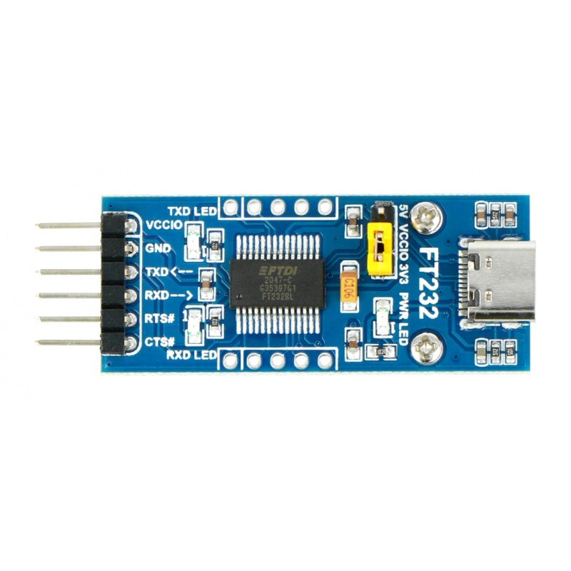 USB-UART TTL FT232 Konverter - USB Typ C Buchse - Waveshare