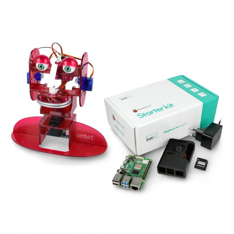 Lernset - Ohbot 2.1 Roboter zusammengebaut + Raspberry Pi 4B