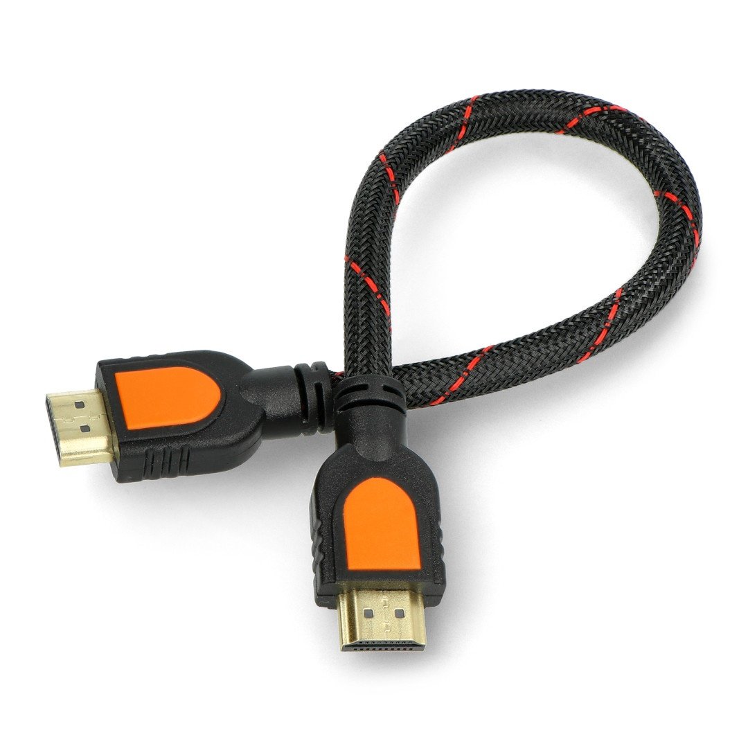 HDMI-Kabel - schwarz geflochten - 0,3 m