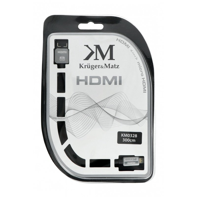 Kruger & Matz microHDMI - HDMI-Kabel - 3m