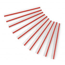 Goldpin Stecker 1x40 gerade Raster 2,54mm - rot - 10St.