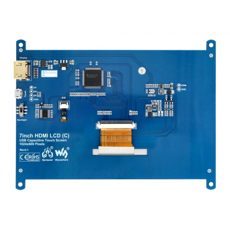 Touchscreen C - kapazitives LCD IPS 7 '' 1024x600px HDMI + USB