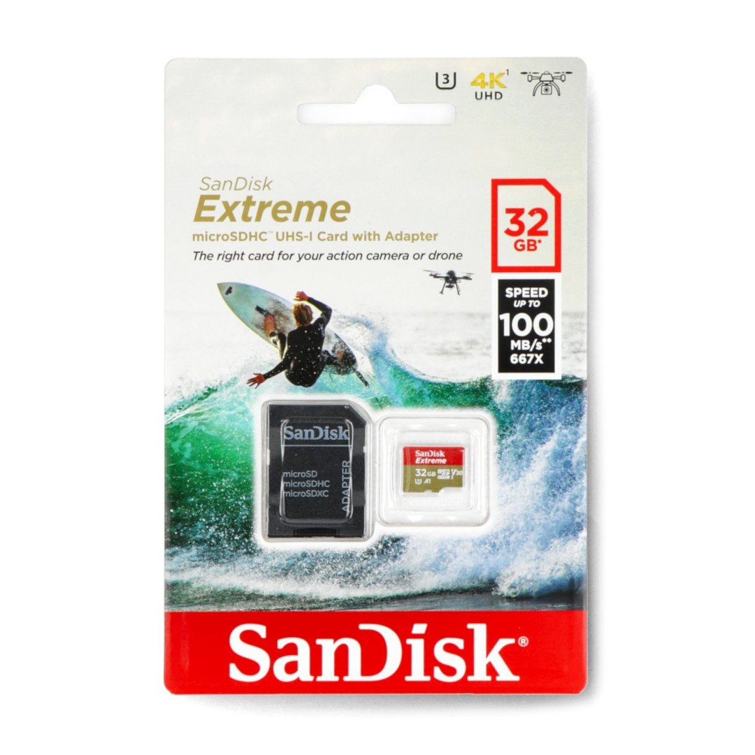 SanDisk Extreme 667x microSD 32GB 100MB/s UHS-I Klasse 10