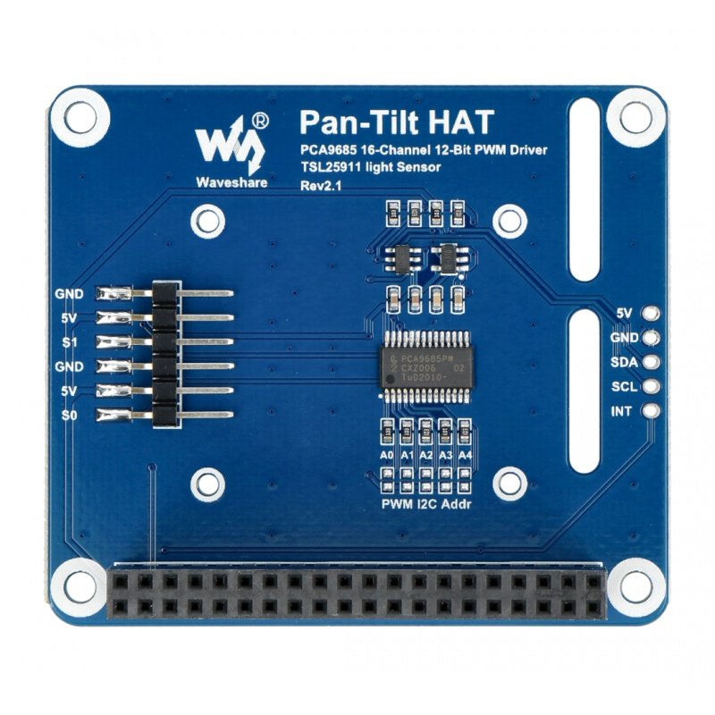 Pan-Tilt HAT – Overlay mit einem Kamerahalter für Raspberry Pi