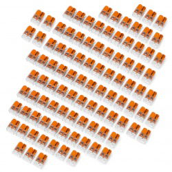 Szybkozłączka 2x0,2-4mm2 transparentna / pomarańczowa 221-412