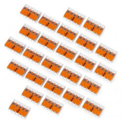 Szybkozłączka 5x0,2-4mm2 transparentna / pomarańczowa 221-415