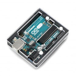 Gehäuse für Arduino Uno - schwarz und transparent schlank