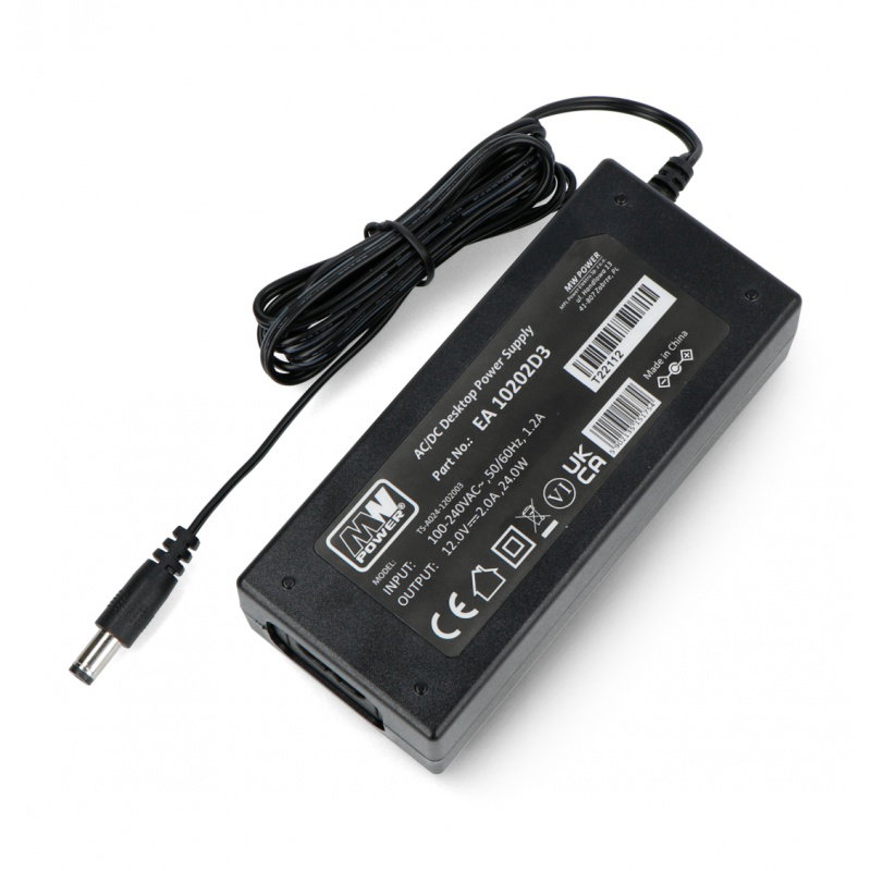 MW Power EA 10202D3 12V/2A Impulsnetzteil - DC 5,5/2,1mm Stecker