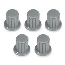 Potentiometerknopf verdreht grau - 4 / 12mm - 5 Stk