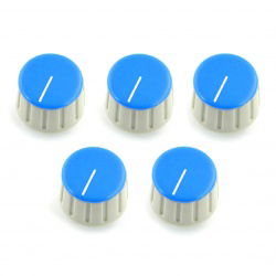 Potentiometerknopf GS18 grau-blau - 6 / 18mm - 5 Stk