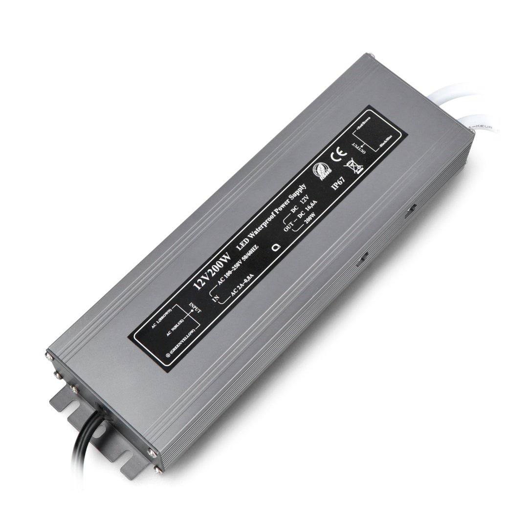Netzteil für LED-Streifen und Streifen wasserdicht - 12V / 16,7A / 200W /  110V-260V