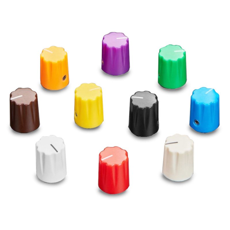 Multi-Color Micro Potentiometer Knob - Rainbow 10 pack