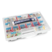 Set aus passiven elektronischen Komponenten + Organizer