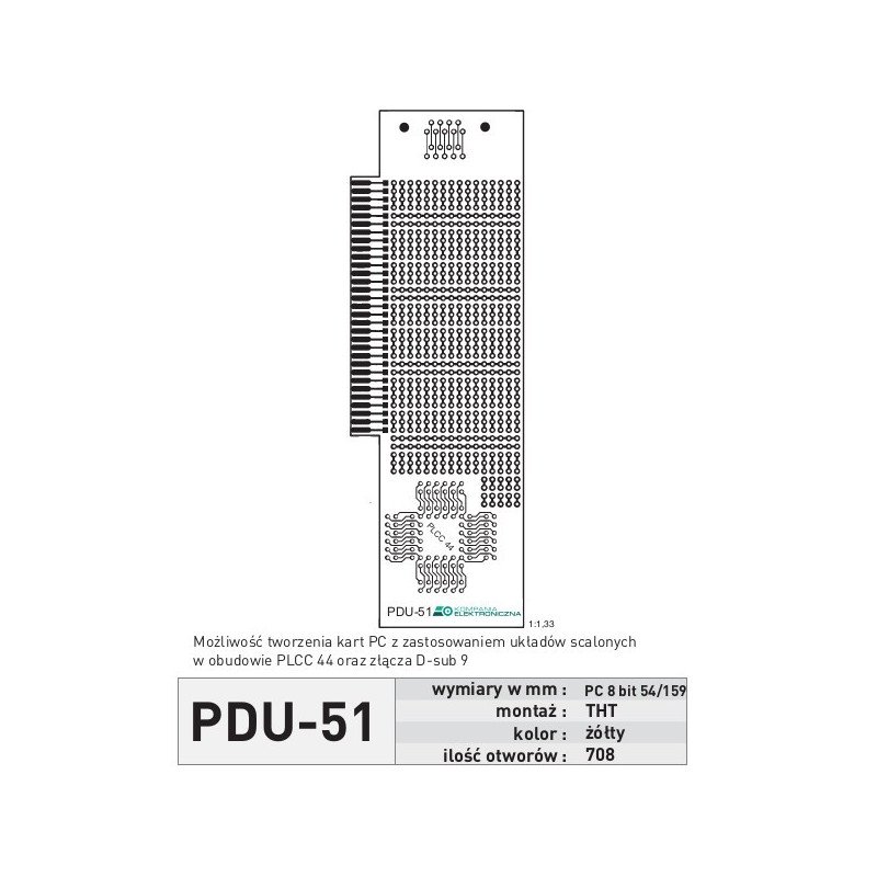 Universalplatine PDU51 - THT, PC-Karte