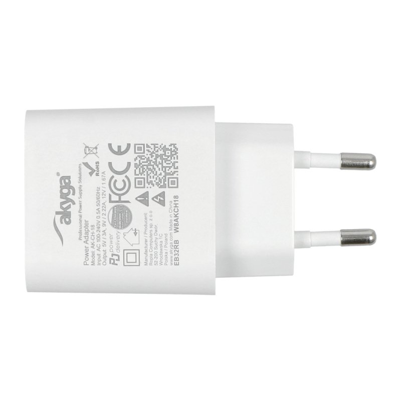 USB-C-Netzteil - 5V-12V/1,67A-3A - Akyga AK-CH-18
