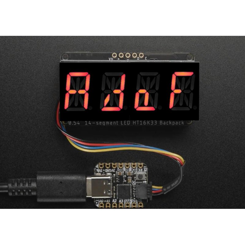 Quad Alphanumeric Display - Red 0.54" Digits w/ I2C Backpack -