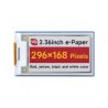 2.36inch E-Paper Module (G), 296 × 168, Red/Yellow/Black/White - zdjęcie 1