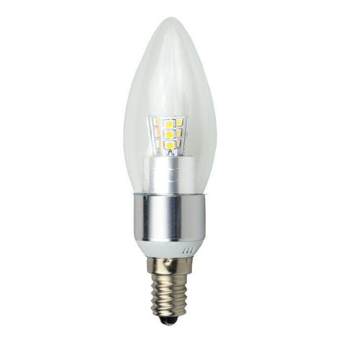 LED ART Leuchtmittel, Kerze klar silber, E14, 4,5W, 320lm