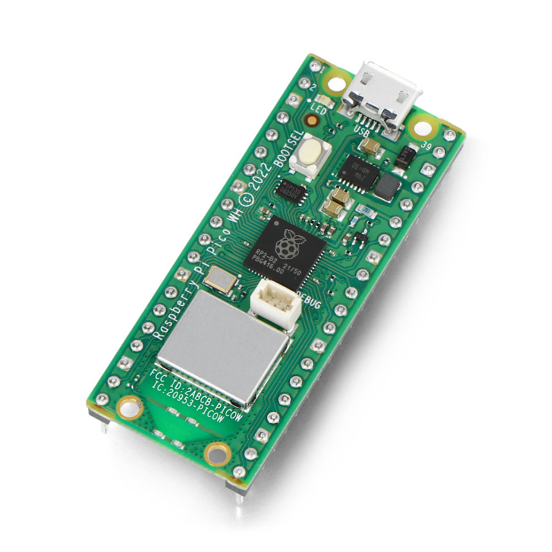 Raspberry Pi Pico WH - RP2040 ARM Cortex M0 + CYW43439 - WiFi - mit Anschlüssen