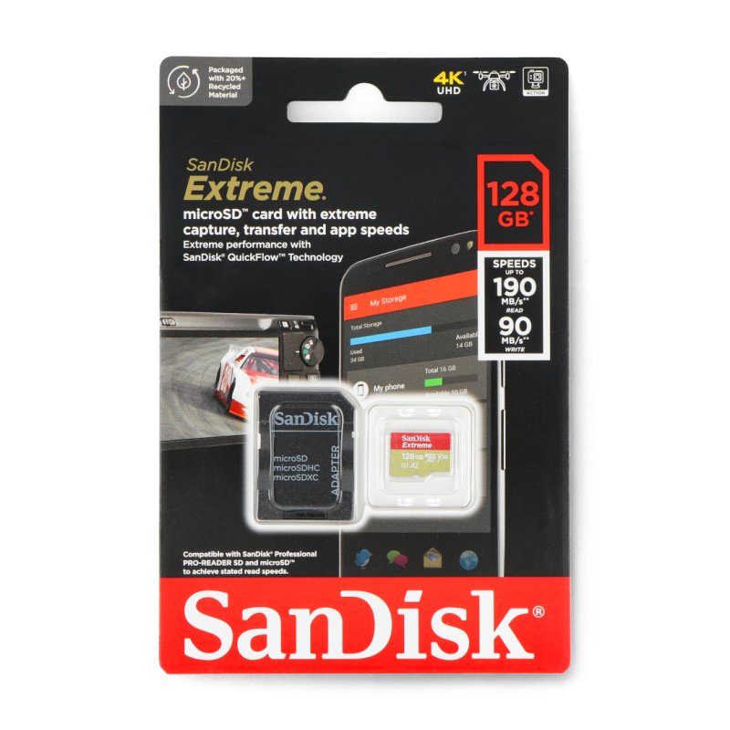 SanDisk microSDXC 128 GB Extreme 190 MB/s UHS-I U3 Klasse A2