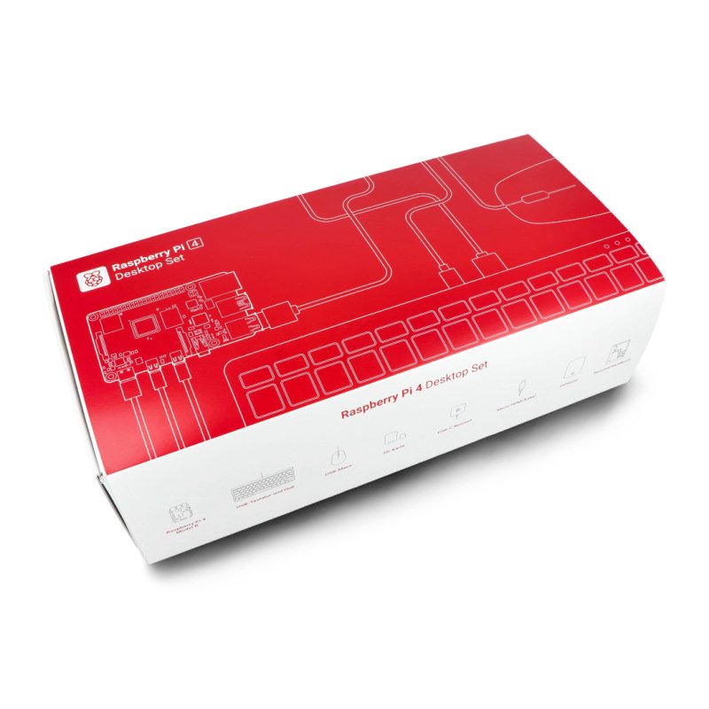 Raspberry Pi4 Desktop Kit components & packaging, DE