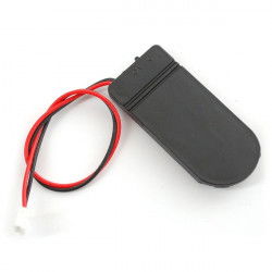 Korb für 2 Batterien Typ 2032 mit Deckel und Schalter